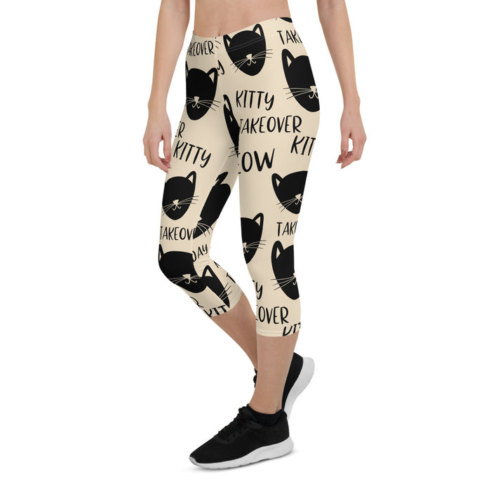 Cat Print Capri Leggings - Bloom Seventy Seven