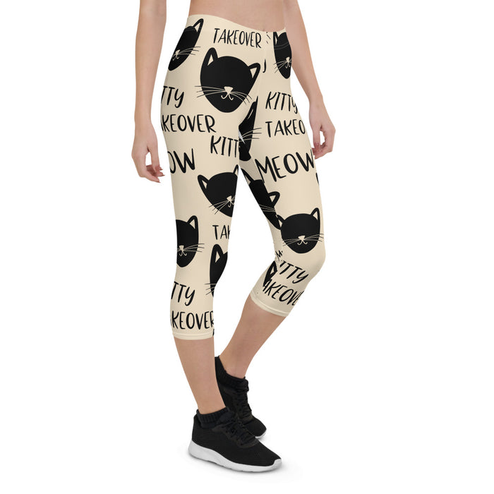 Cat Print Capri Leggings - Bloom Seventy Seven