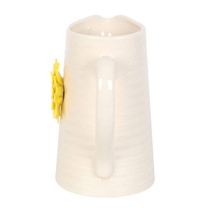 Ceramic Flower Pitcher with 3D Sunflower