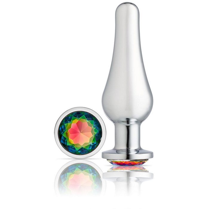 Cloud 9 Gems Silver Chromed Tall Anal Plug Large  Intimates Adult Boutique