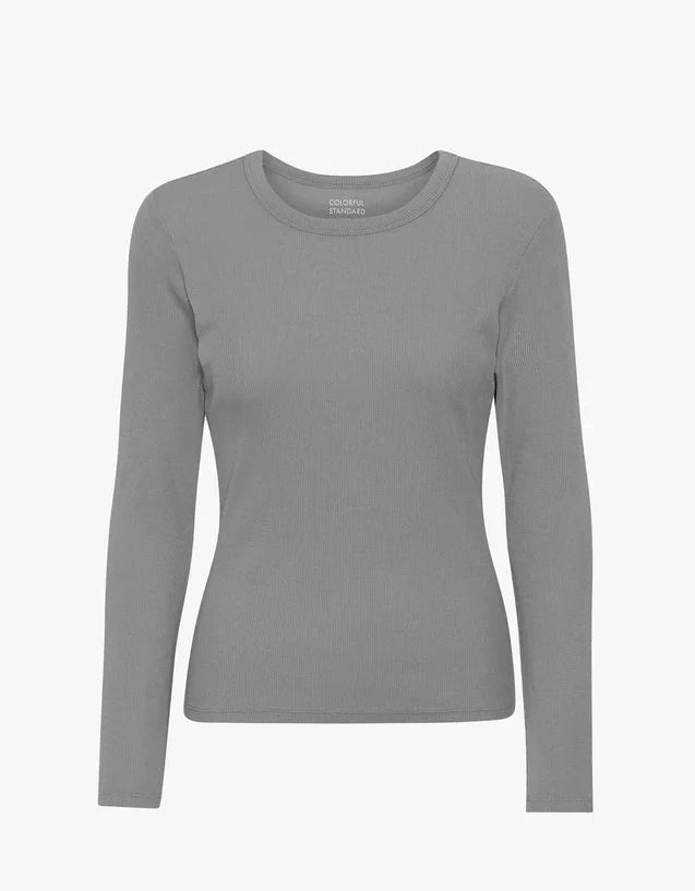 Colorful Standard - Women Organic Rib LS T-shirt - Storm Grey-Tops-CS2055
