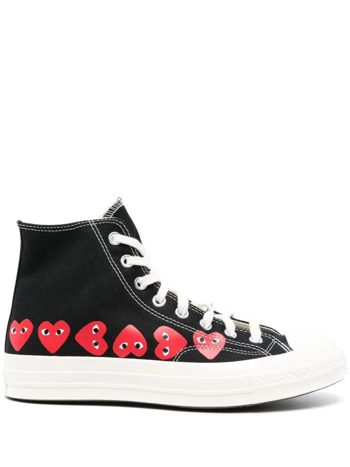 Comme Des Garçons Play x Converse - Multi Heart CT70 High Top Shoes - Black/White-Chaussures-P1K127