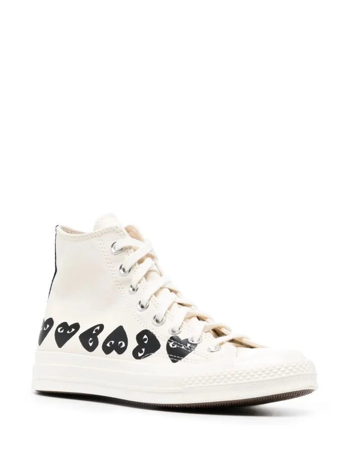 Comme Des Garçons Play x Converse - Multi Heart CT70 High Top Shoes - Milk/Black-Chaussures-P1K127
