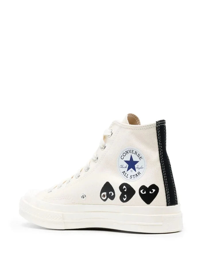 Comme Des Garçons Play x Converse - Multi Heart CT70 High Top Shoes - Milk/Black-Chaussures-P1K127