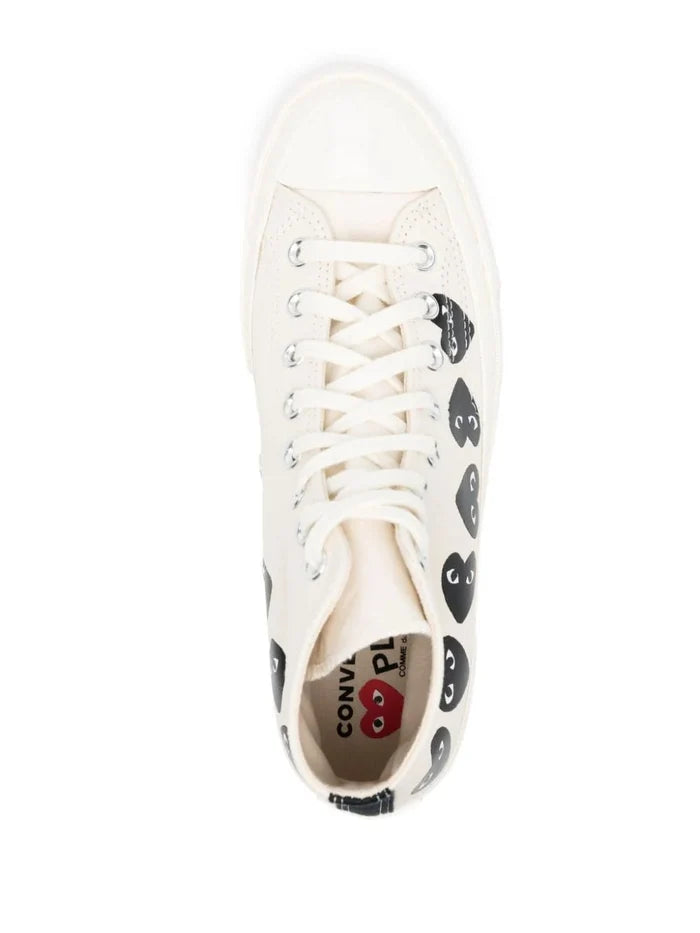 Comme Des Garçons Play x Converse - Multi Heart CT70 High Top Shoes - Milk/Black-Chaussures-P1K127