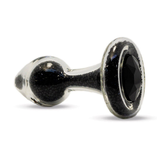 Crystal Delights Glass Sparkle Plug - Black | Anal Toys  Intimates Adult Boutique