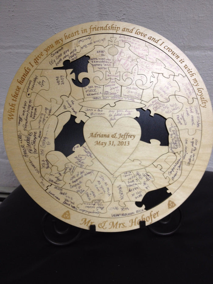 Custom Claddagh Wedding Guest Book Puzzle