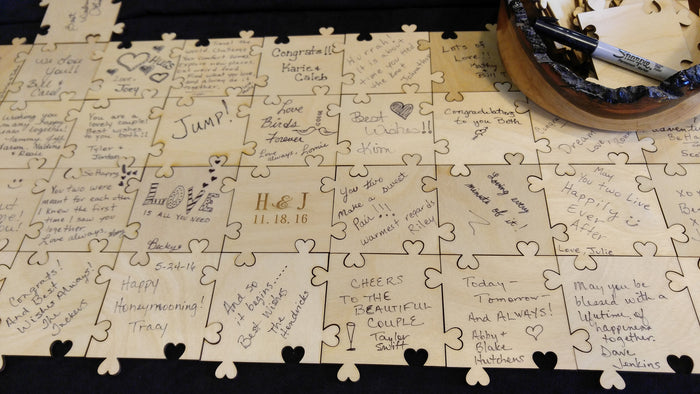 Custom Sweetheart Puzzle Wooden Guest Book