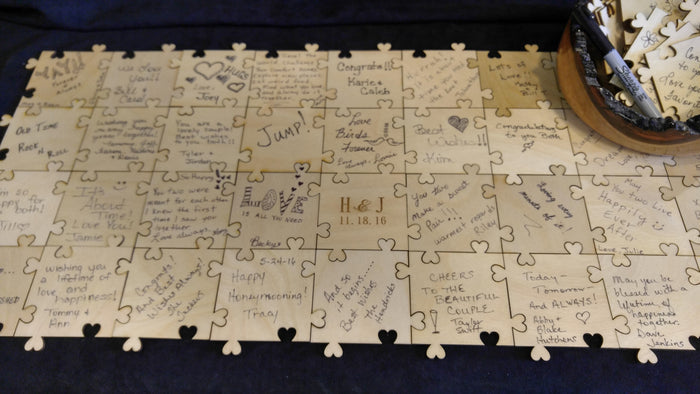 Custom Sweetheart Puzzle Wooden Guest Book