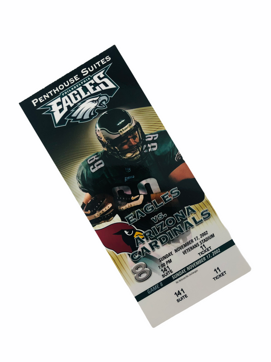 DONOVAN MCNABB BROKEN ANKLE GAME PHILADELPHIA EAGLES 2002 VETERANS STADIUM GAME TICKET