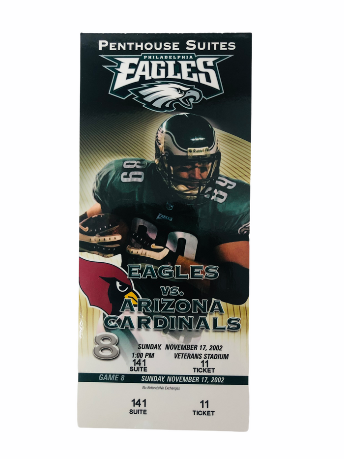 DONOVAN MCNABB BROKEN ANKLE GAME PHILADELPHIA EAGLES 2002 VETERANS STADIUM GAME TICKET