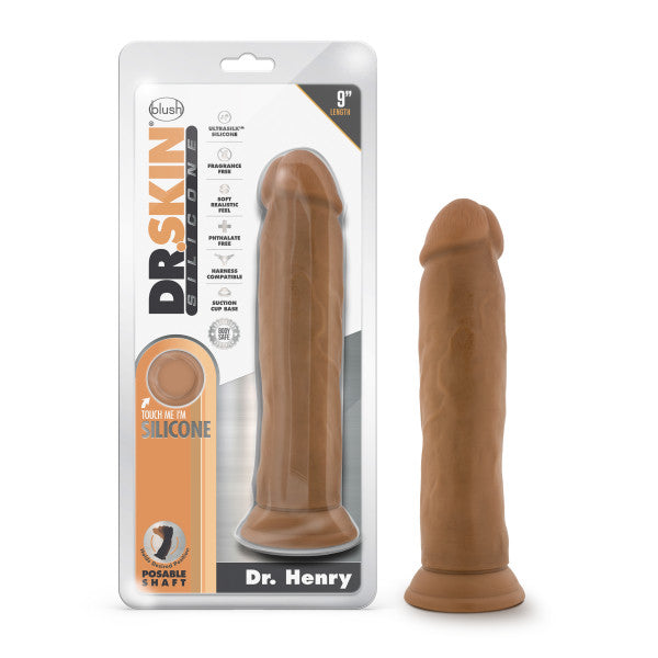 Dr Skin Silicone Dr Henry 9in Dildo Mocha Intimates Adult Boutique