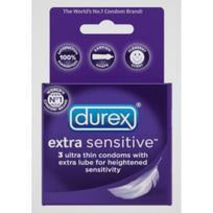 Durex Extra Sensitive Lubricated 3pk Intimates Adult Boutique