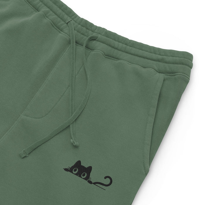Embroidered Black Cat Sweatpants - Bloom Seventy Seven