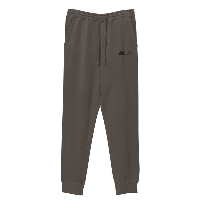 Embroidered Black Cat Sweatpants - Bloom Seventy Seven