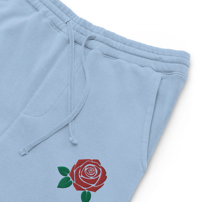 Embroidered Rose Sweatpants