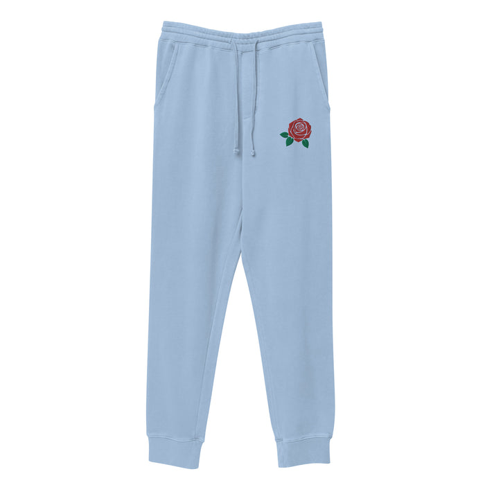 Embroidered Rose Sweatpants