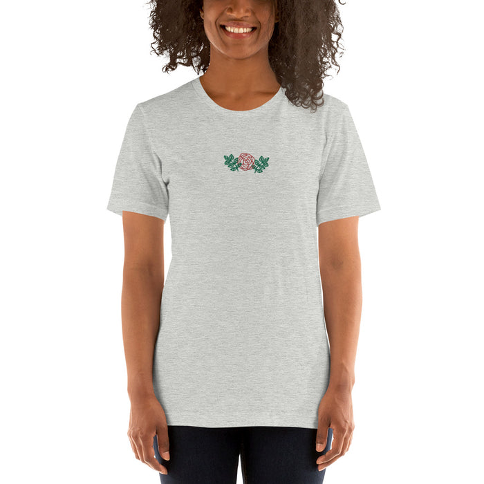 Embroidered Rose Women's T-Shirt - Bella Aster