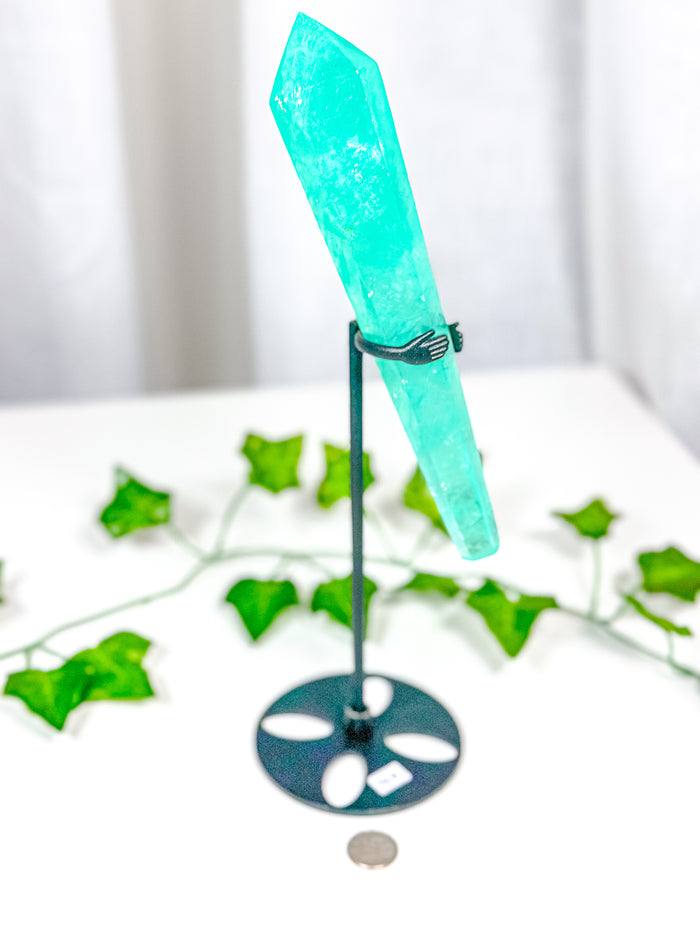 Emerald Fluorite Wand on Stand (98A)