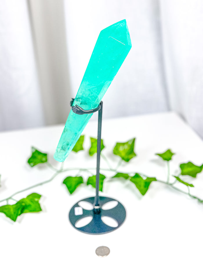 Emerald Fluorite Wand on Stand (98A)