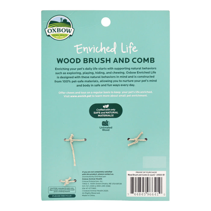 Enriched Life – Wood Brush & Comb back of package