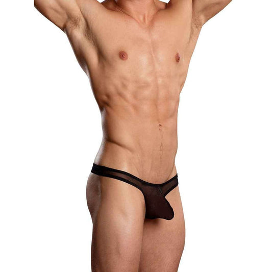 Euro Male Mesh Thong Black L-xl Intimates Adult Boutique