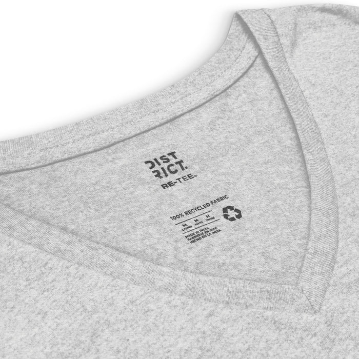 Fall Pumpkin Women’s Recycled V-neck T-Shirt - Bloom Seventy Seven