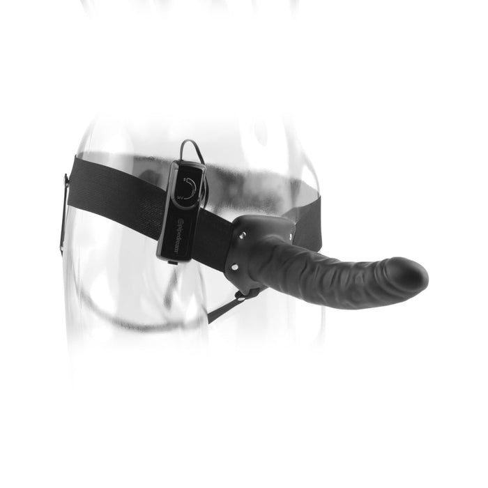 Fetish Fantasy 8in Hollow Strap On Black Vibrating Intimates Adult Boutique