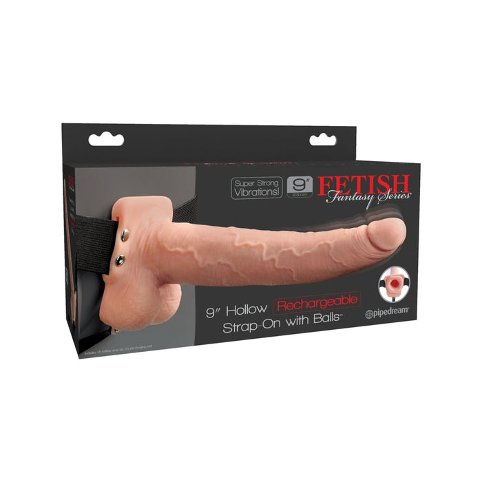 9 Inch Hollow Strap On with Balls | Rechargeable Sextoy for Men Intimates Adult Boutique