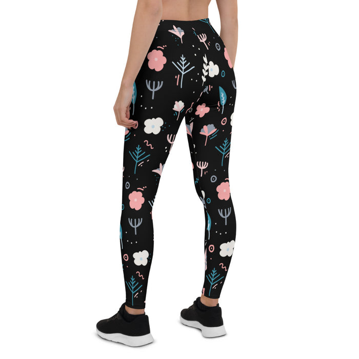 Flower Floral Print Leggings - Bloom Seventy Seven