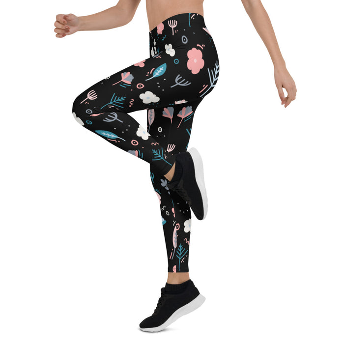 Flower Floral Print Leggings - Bloom Seventy Seven