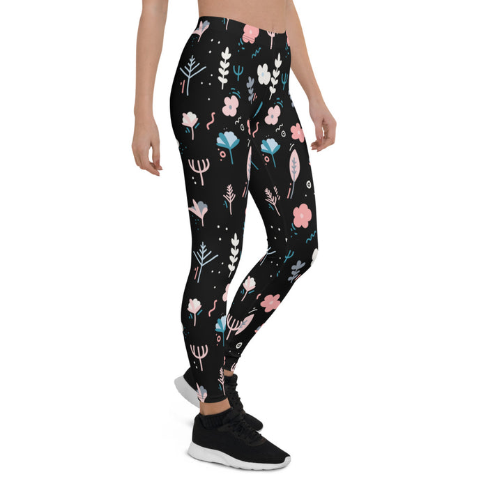Flower Floral Print Leggings - Bloom Seventy Seven