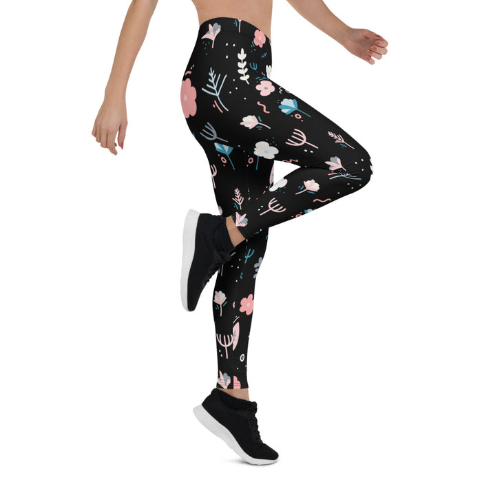 Flower Floral Print Leggings - Bloom Seventy Seven