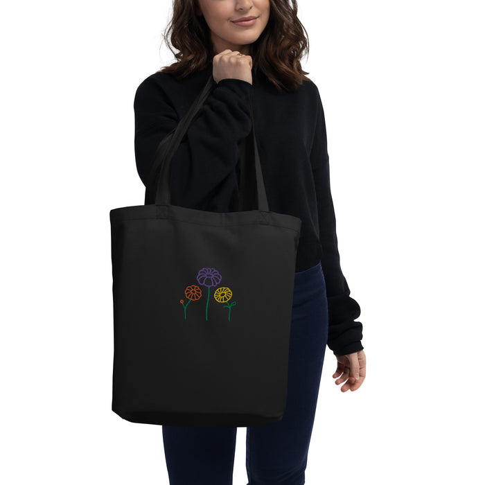 Flowers Embroidered Eco Tote Bag - Bloom Seventy Seven