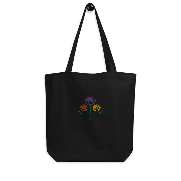 Flowers Embroidered Eco Tote Bag - Bloom Seventy Seven