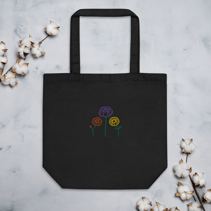 Flowers Embroidered Eco Tote Bag - Bloom Seventy Seven