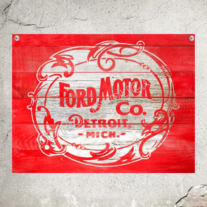 Ford Sign Ford Motor Co Detroit Michigan Rustic Garage Decor - Wainfleet Trading Post