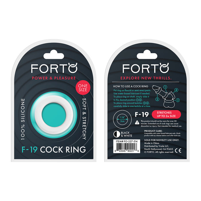 FORTO F-19 C-Ring White-Black Intimates Adult Boutique