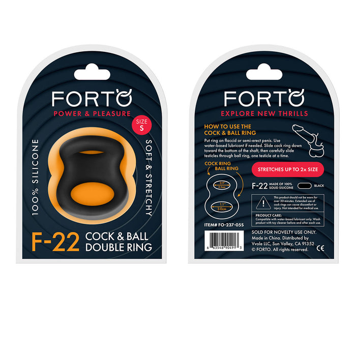 FORTO F-22 49-50mm D-Ring - Black Intimates Adult Boutique