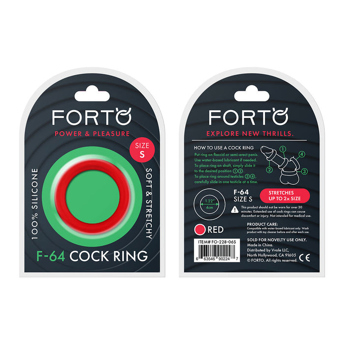FORTO F-64 C-Ring 40mm Wide Red Small Intimates Adult Boutique