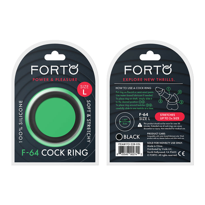 FORTO F-64 C-Ring 50mm Wide Black Large Intimates Adult Boutique