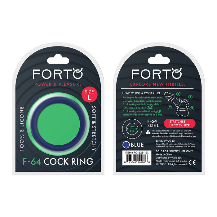 FORTO F-64 C-Ring 50mm Wide Blue Large Intimates Adult Boutique