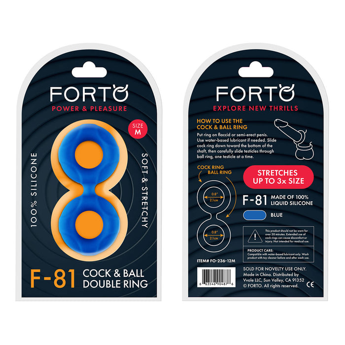 FORTO F-81 47mm Double Ring - Blue Intimates Adult Boutique