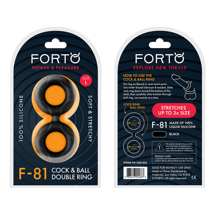 FORTO F-81 51mm Double Ring - Black Intimates Adult Boutique