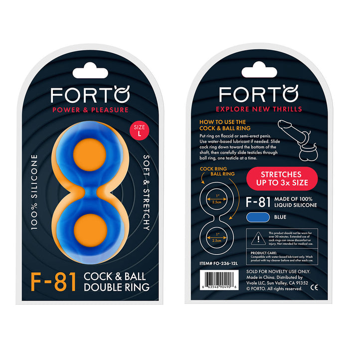 FORTO F-81 51mm Double Ring - Blue Intimates Adult Boutique