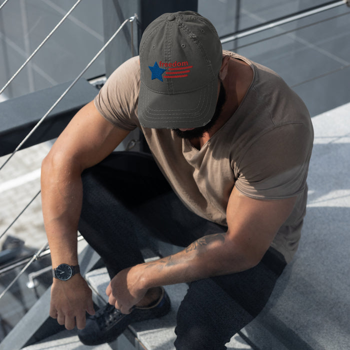 Freedom America Distressed Dad Hat