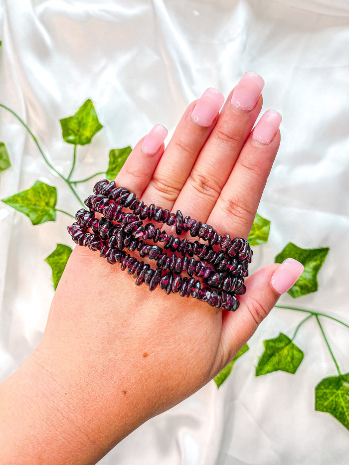 Garnet Chip Bracelet