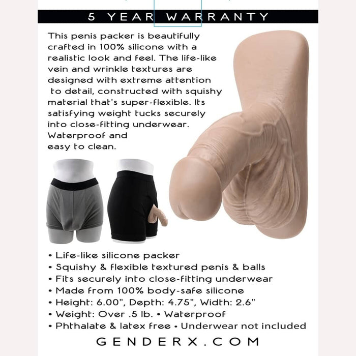 Gender X 4in Silicone Packer Light Intimates Adult Boutique