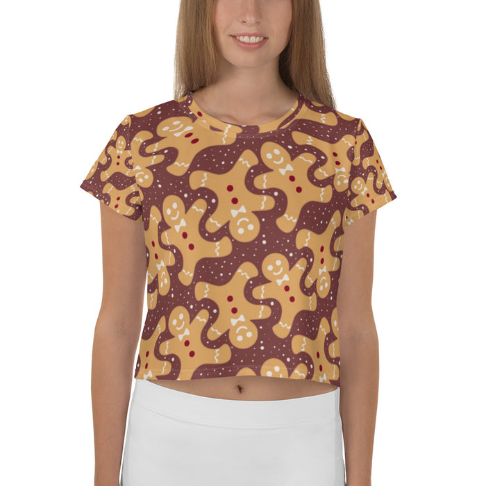 Gingerbread Man Christmas Cookie Print Crop Tee - Bloom Seventy Seven