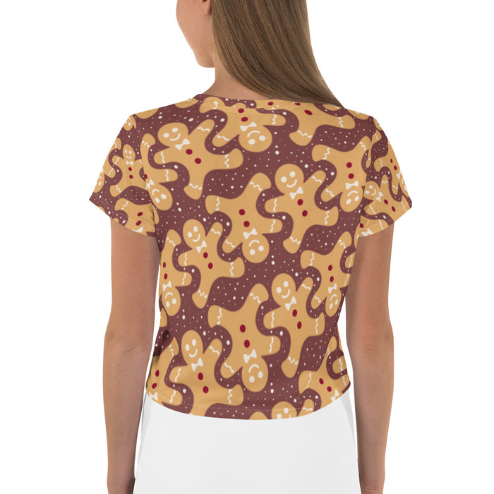 Gingerbread Man Christmas Cookie Print Crop Tee - Bloom Seventy Seven